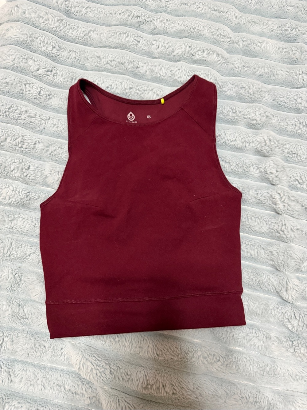 Crop Tank Top in Deep Wine - Performance Ribbed Layer
